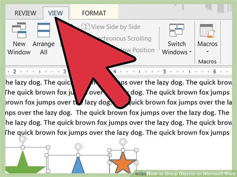 how to group objects in word