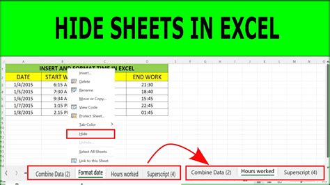how to hide sheets in excel