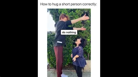 how to hug a short person using