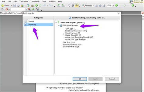 how to identify font type in pdf