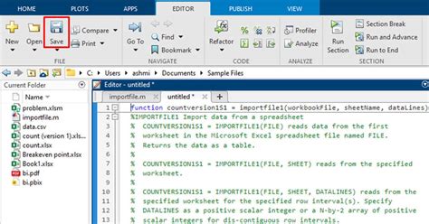 how to import excel file in matlab