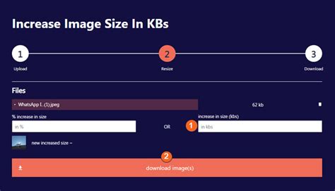 how to increase photo size in kb