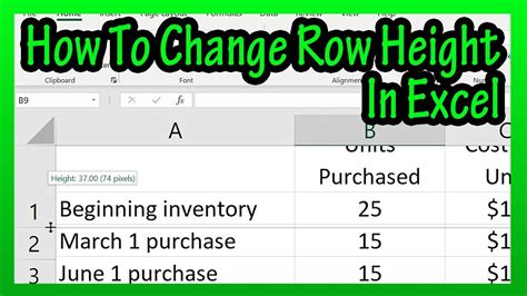 how to increase row height in excel