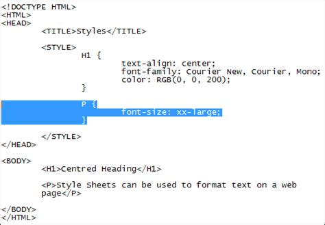 how to increase text size in html