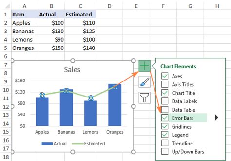 how to input error bars in excel