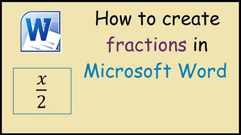 How To Input Fractions In Microsoft Word Documents Writing Out Fractions In Words - Writing Out Fractions In Words
