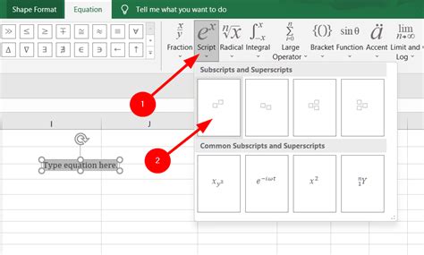 how to insert a superscript in excel