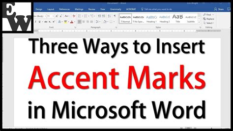 how to insert accents in word