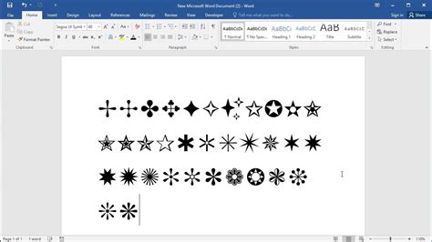 how to insert asterisk in word