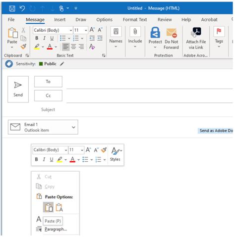 how to insert attachment in outlook