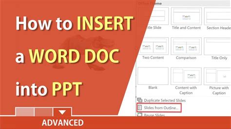 how to insert document in powerpoint
