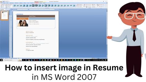 how to insert picture in word resume