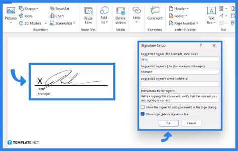 how to insert signature in word document
