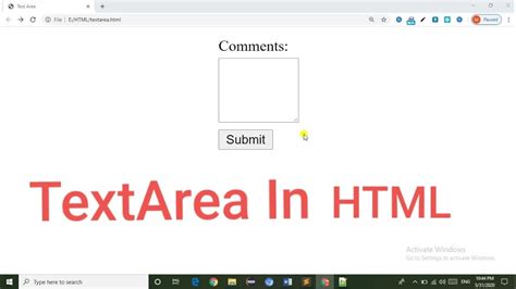 how to insert textarea in html