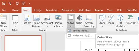 how to insert video in powerpoint online