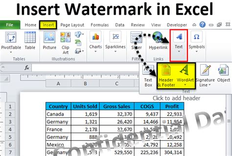 how to insert watermark in excel