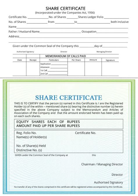 how to issue share certificate