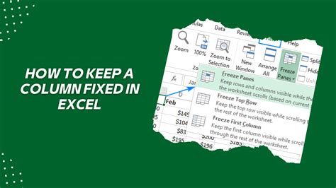 how to keep column fixed in excel