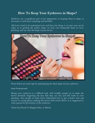 how to keep your eyebrows in shape