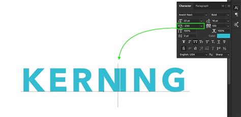 how to kern text in photoshop