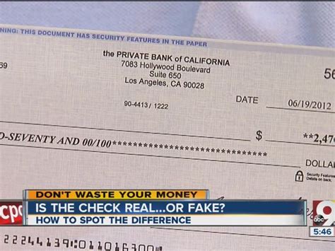 how to know a check is real