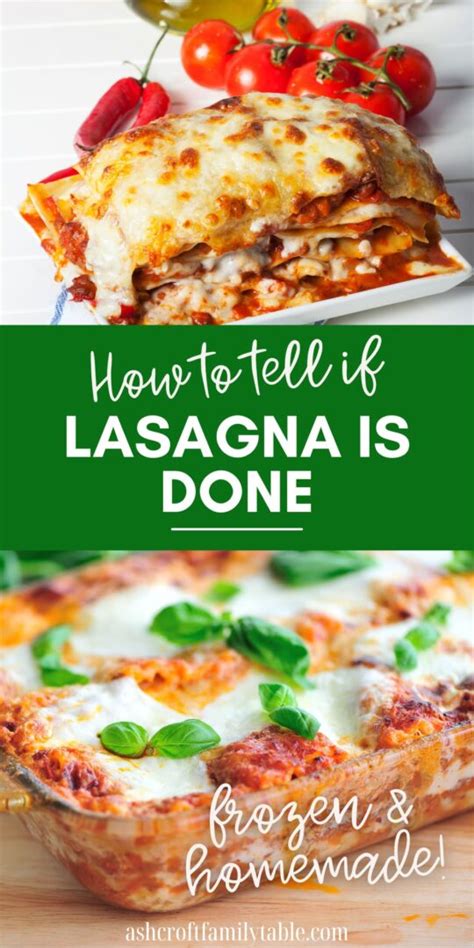 how to know lasagna is done
