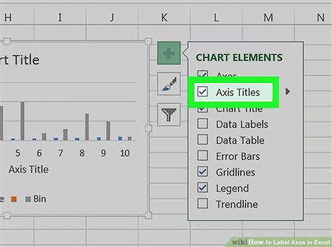 how to label axis in excel