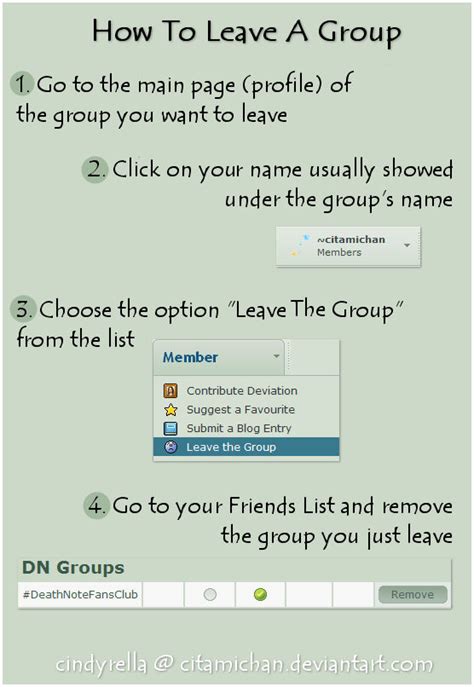 how to leave a deviantart group icon