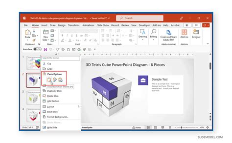 how connected with cut and stick in powerpoint