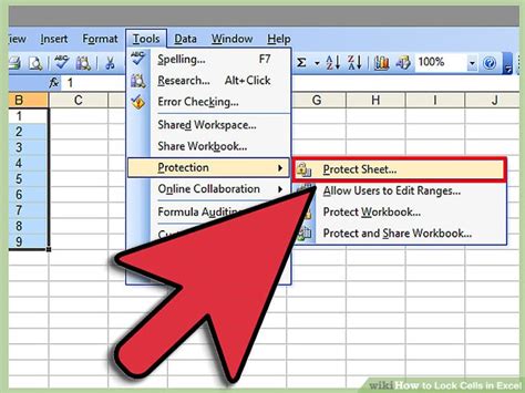 how to lock out cells in excel