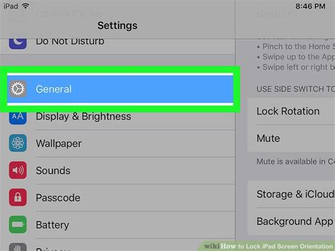 how to lock rotation in ipad