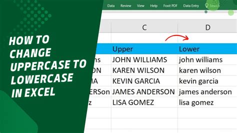how to lowercase in excel