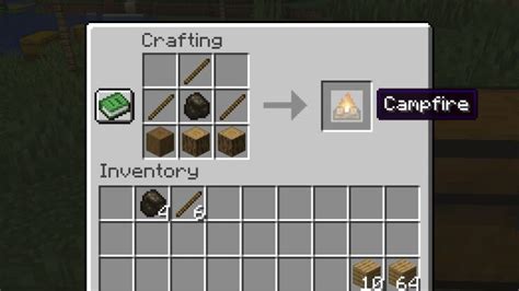 how to make a campfire minecraft