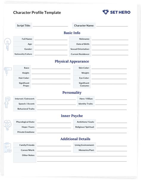 how to make a character bio sheet