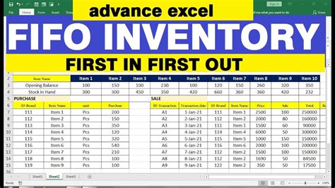 how to make a fifo formula in excel - YouTube