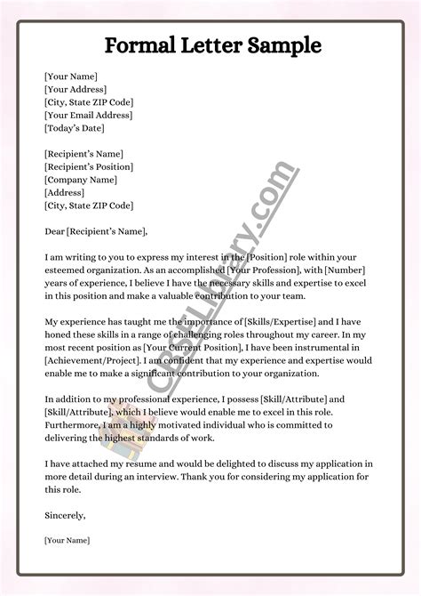 how to make a formal letter