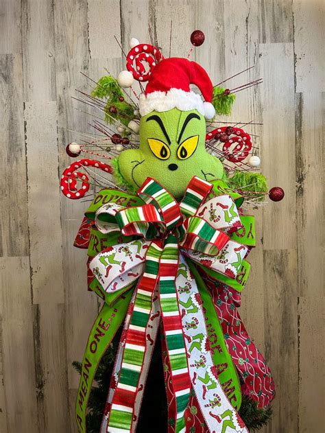 how to make a grinch tree topper