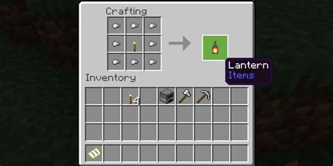 how to make a lantern on minecraft