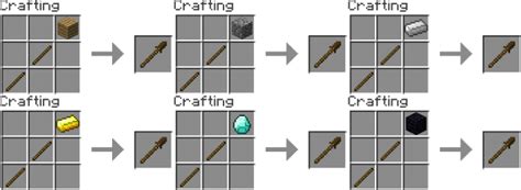 how to make a spear in minecraft