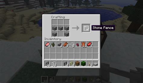 how to make cobblestone fence in minecraft