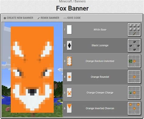 how to make fox banner in minecraft