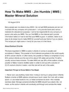 How To Make Mms Solution