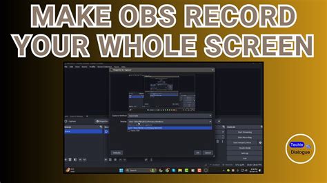 how to make obs record full screen