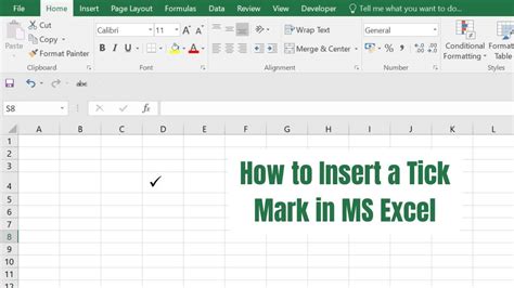 how to make right mark in excel