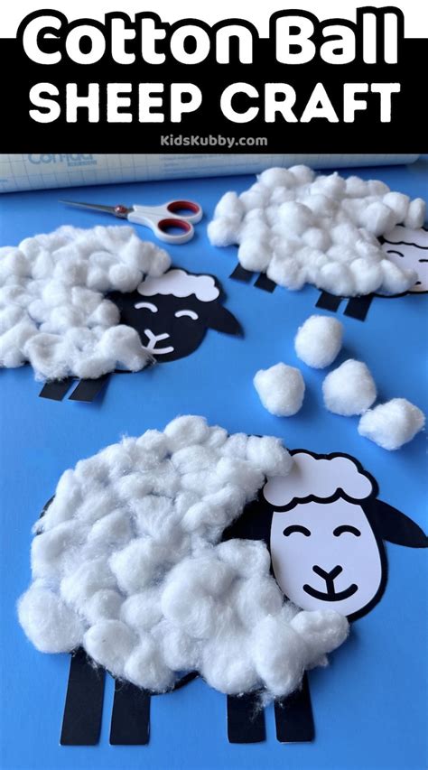 how to make sheep with cotton balls