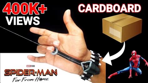 how to make web shooter in cardboard in step by step easy .. crafts and