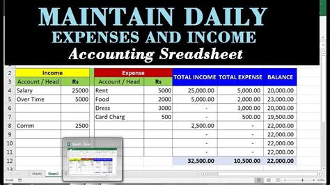how to manage daily expenses in excel