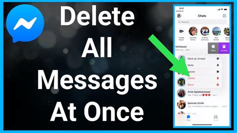 how to mass delete messages in messenger