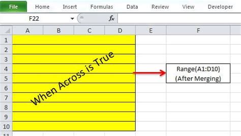 how to merge the range in excel