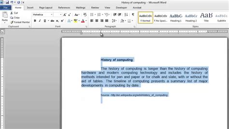 how to move indent in word